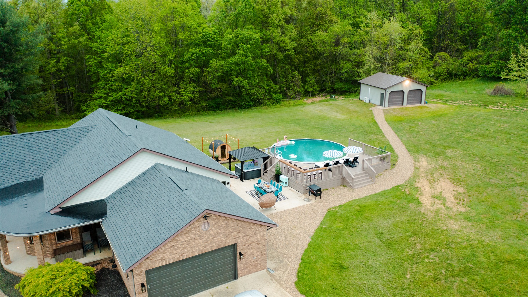 Rolling Ridge surrounded by nature, with outdoor amenities built for relaxation and gathering