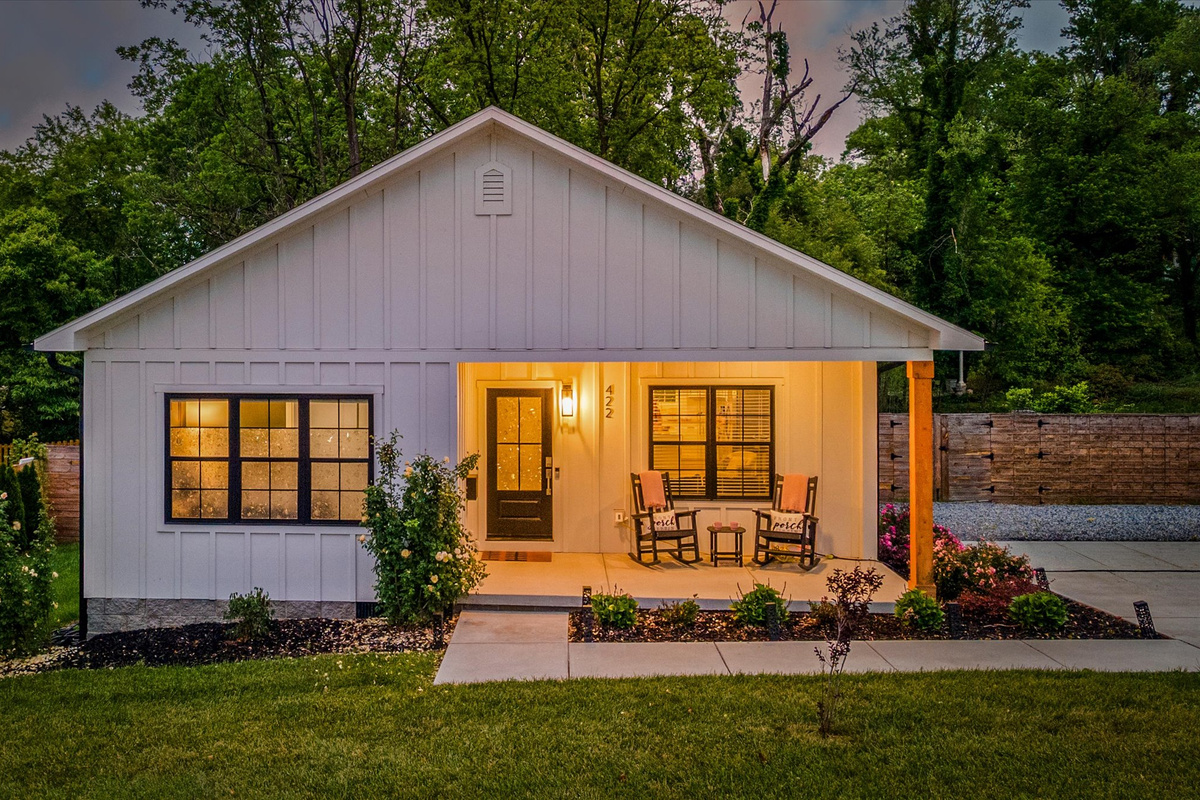 The kind of front porch that makes you want to sit down before you've even unpacked.