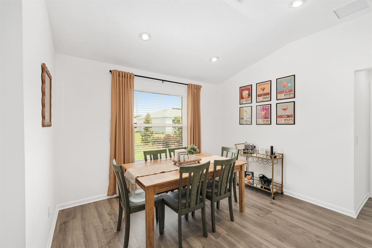 We have upgraded our dining room to double as a game table!  Enjoy making memories with family and friends.  We have provided some cards and games for you as well.