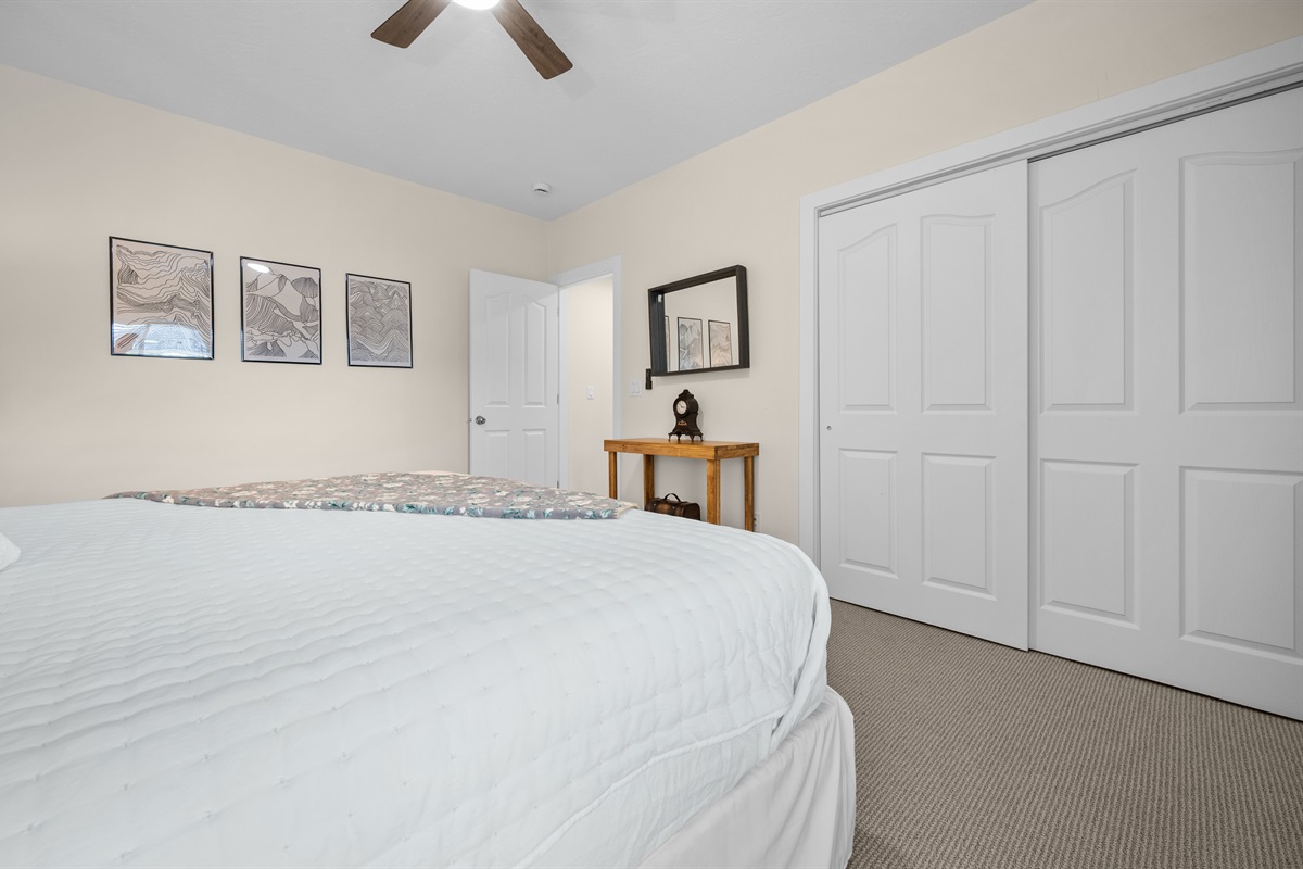 Bright and airy bedroom with plenty of natural light.