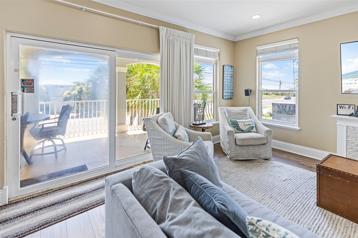 Gulf Views from Living Room (2nd Floor)