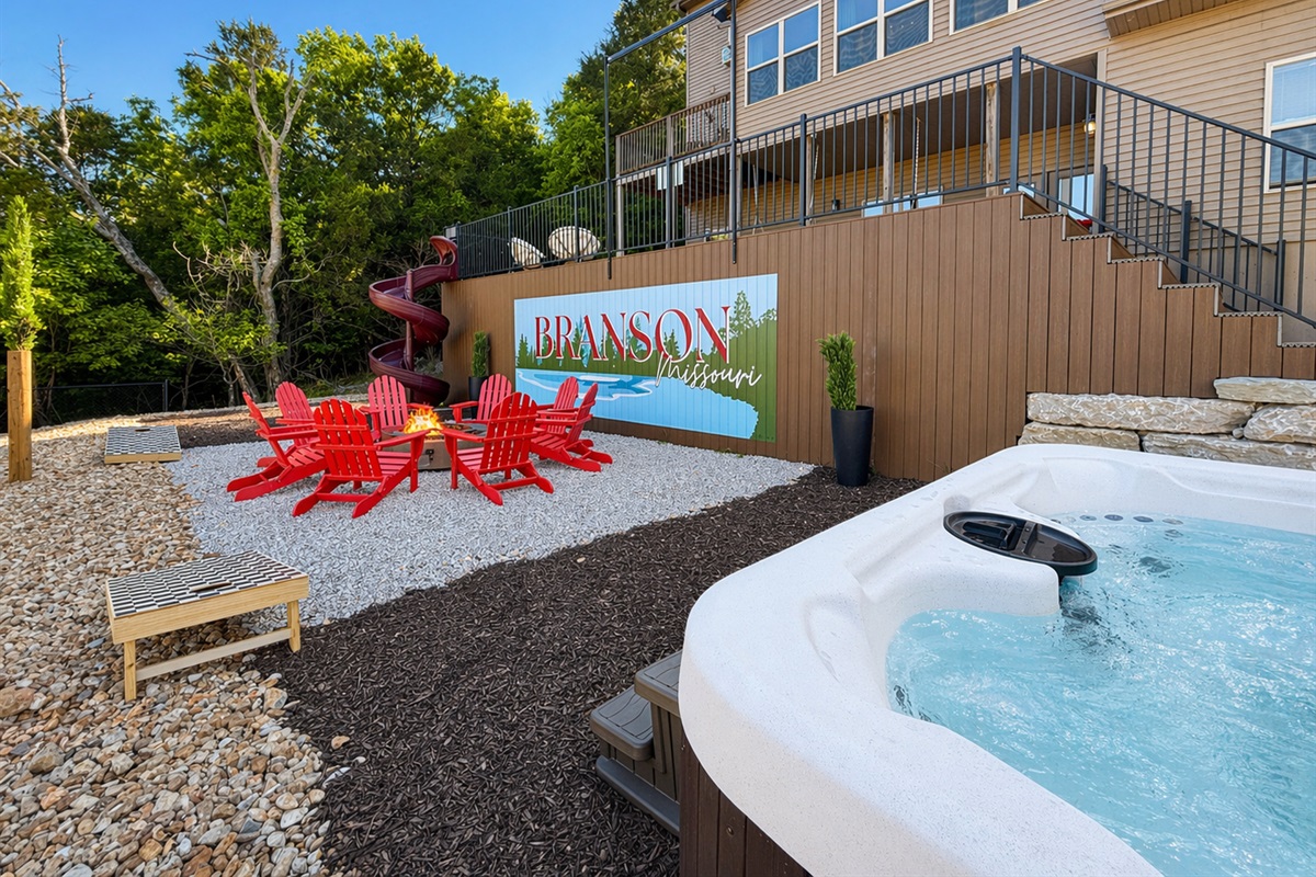 Brand new updates! Hot tub, firepit, slide, and more!