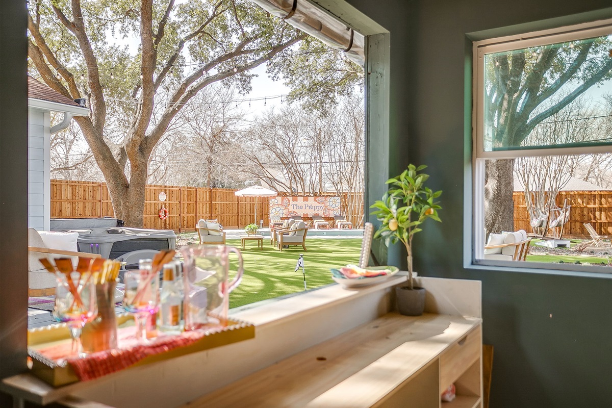 Outdoor bar and snack shack for effortless hosting