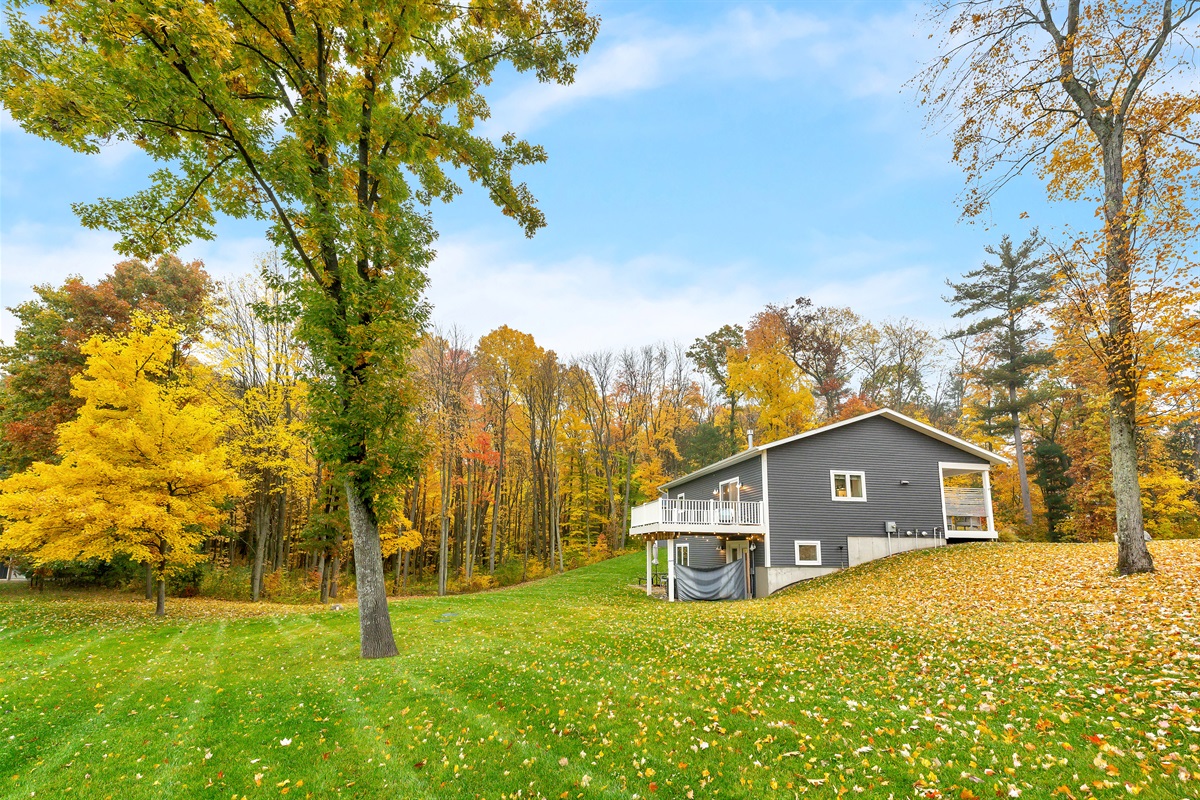 Side of home and yard