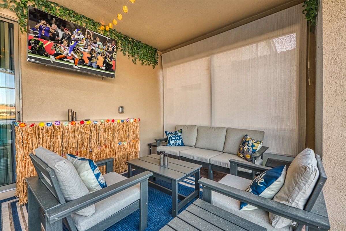 Enjoy the game outside while enjoying a family bbq