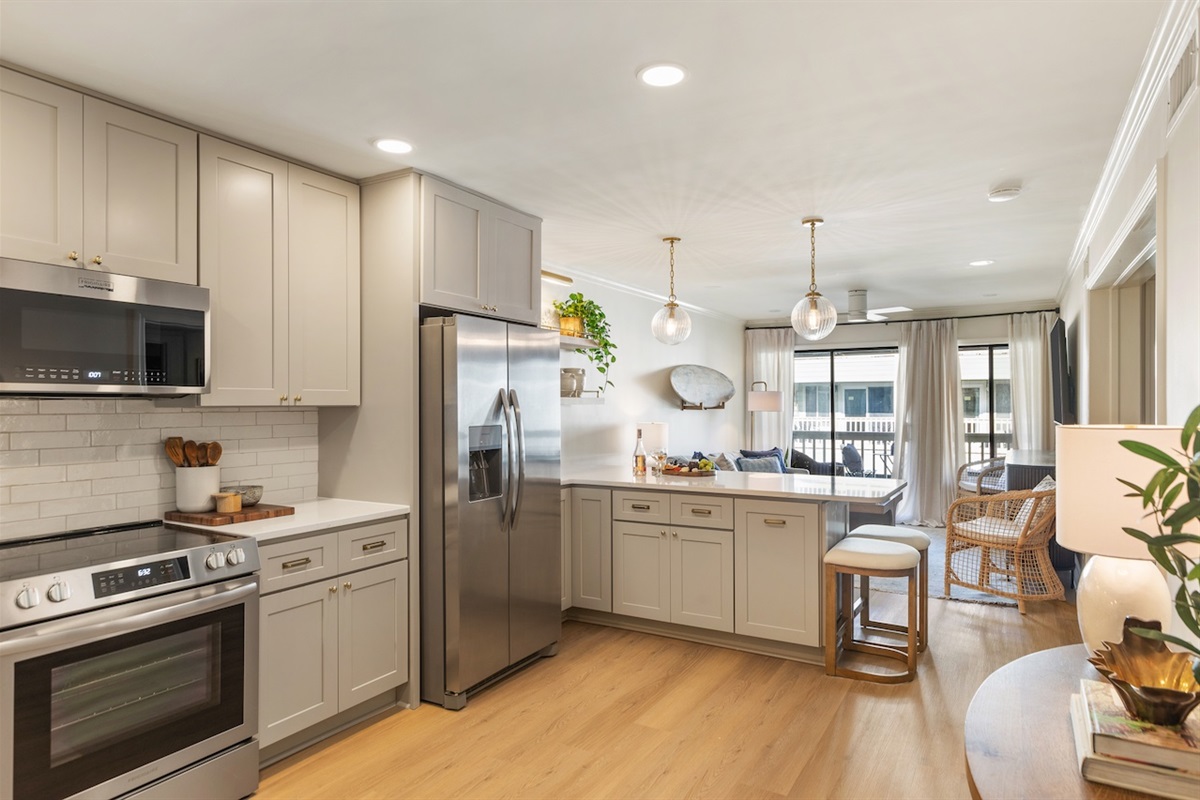 View of Condo from Kitchen | 211C Oceanside Villas | Isle of Palms SC | IOP Escapes