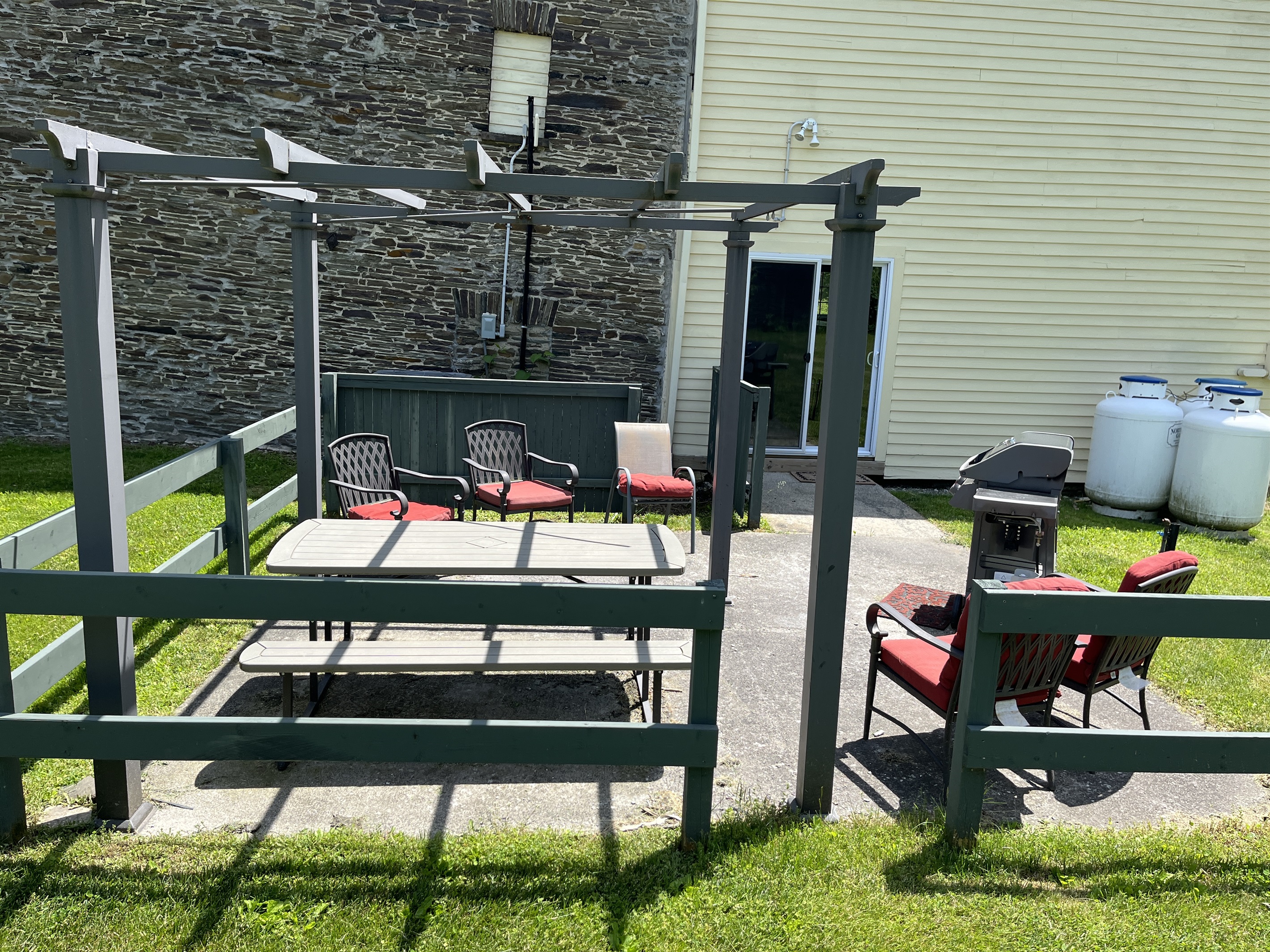 Rear patio at Hope Mill House