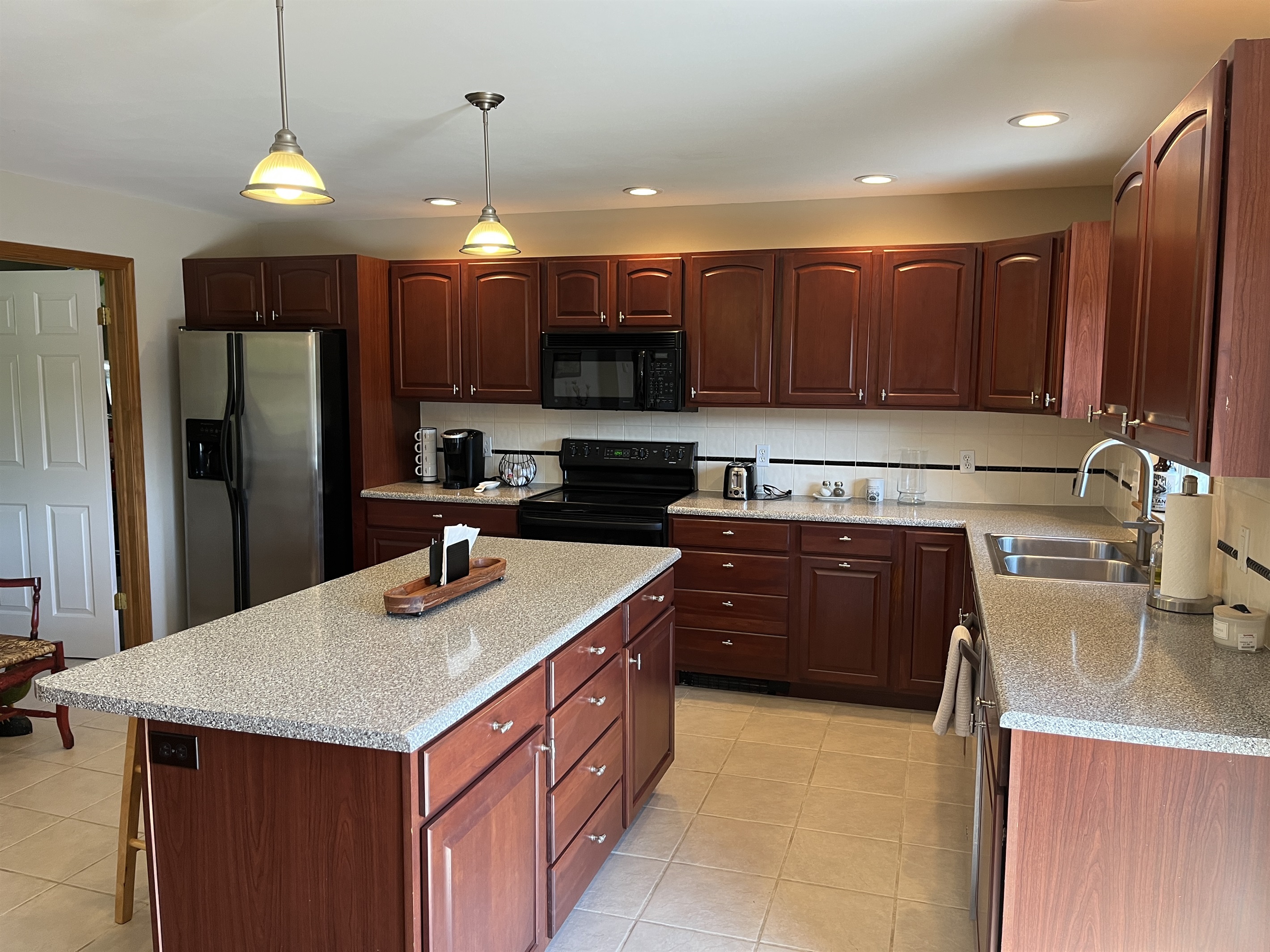 Large island for prep or a quick bite