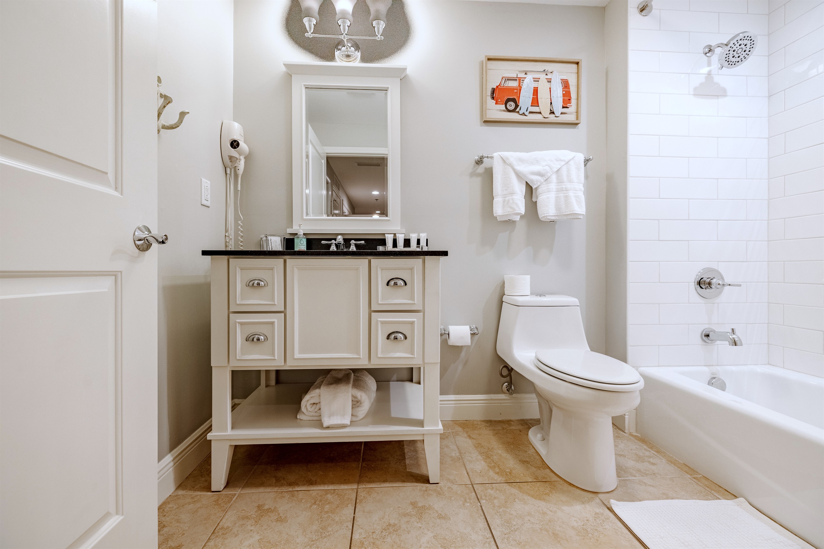 A "Surfer's" Bathroom located adjacent to the Bunkroom.