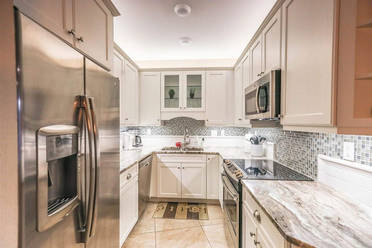 Large fridge, microwave, and all the essentials to feel at home.