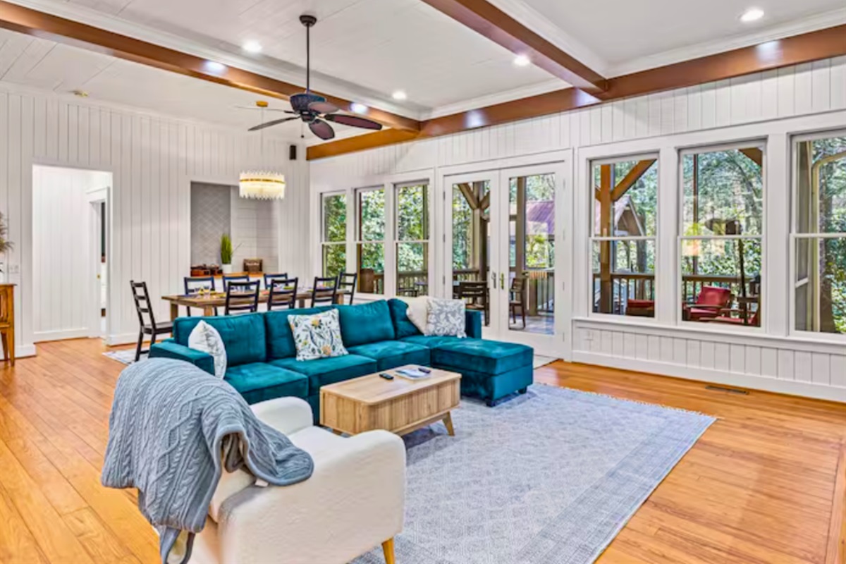 Luxurious Couch and Comfortable Chair in the Living Room