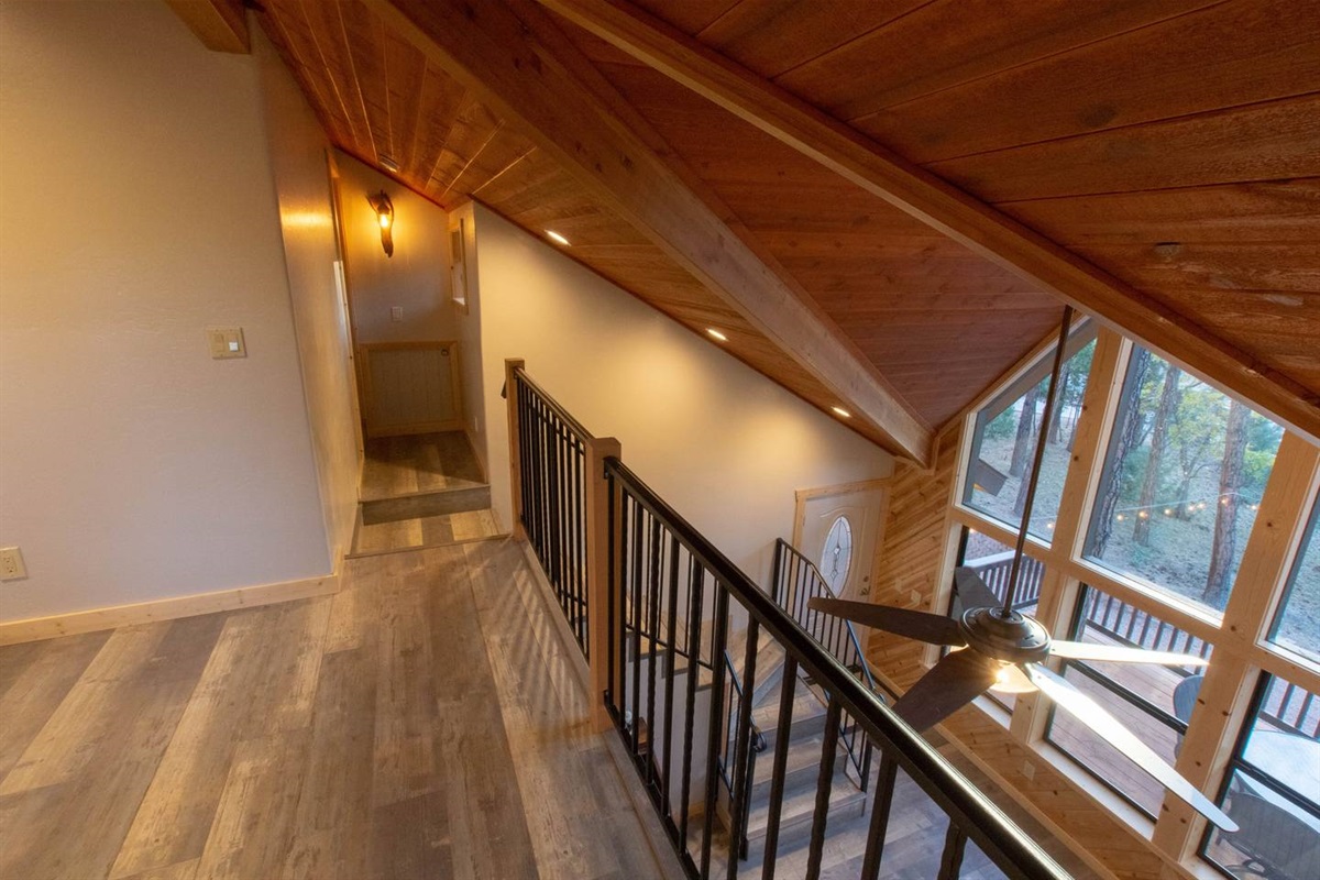 Loft looking toward master bedroom and down stairs