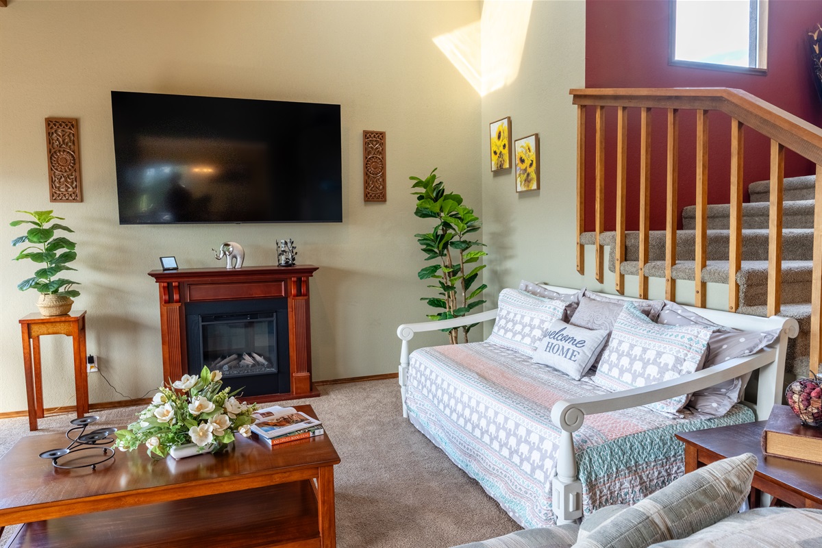 The Great Room daybed can be used as a couch during the day and an extra bed at night.