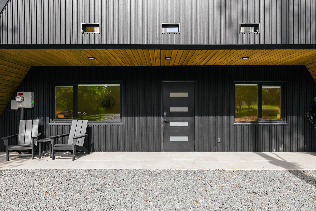 Stair free entrance with seating and EV charger