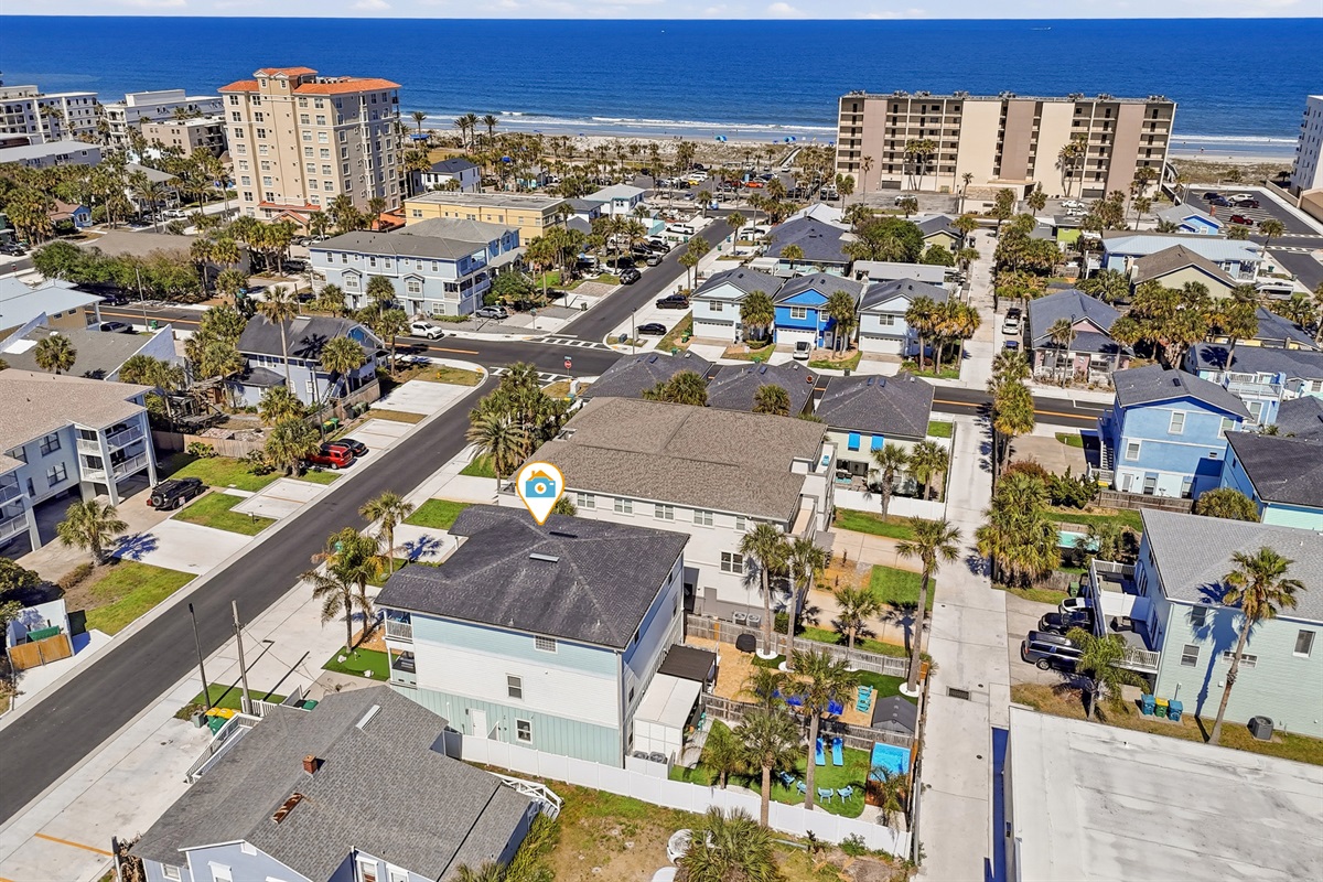 Just one block from the beach, it doesn't get much better