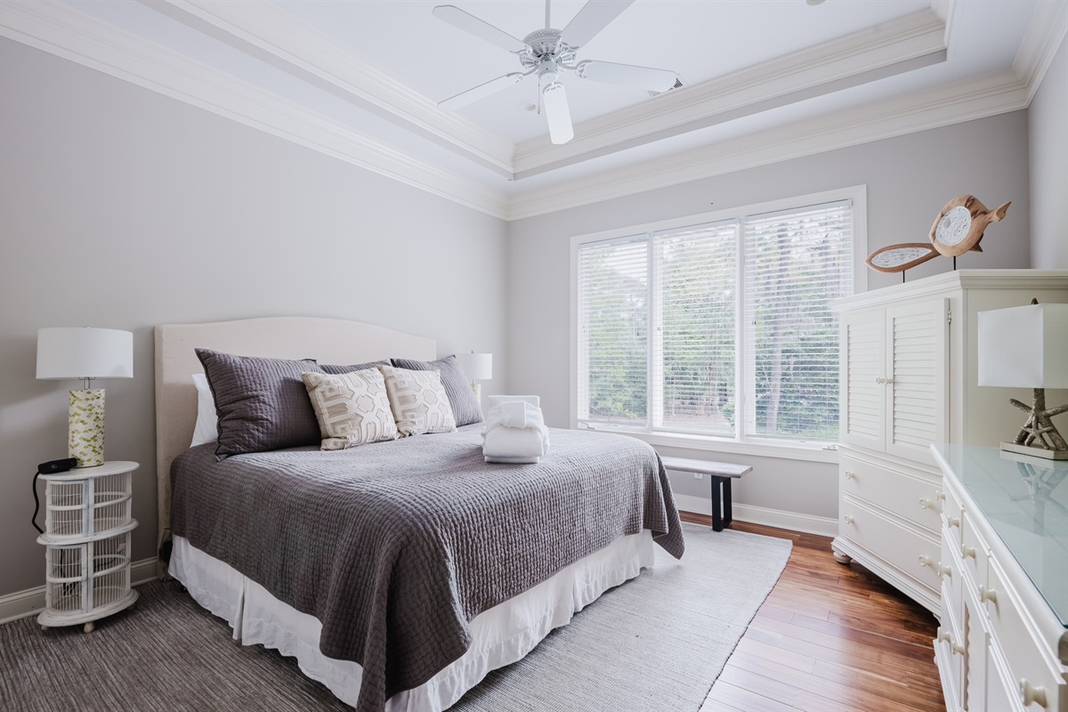 2nd Bedroom features king bed, HDTV and private bath