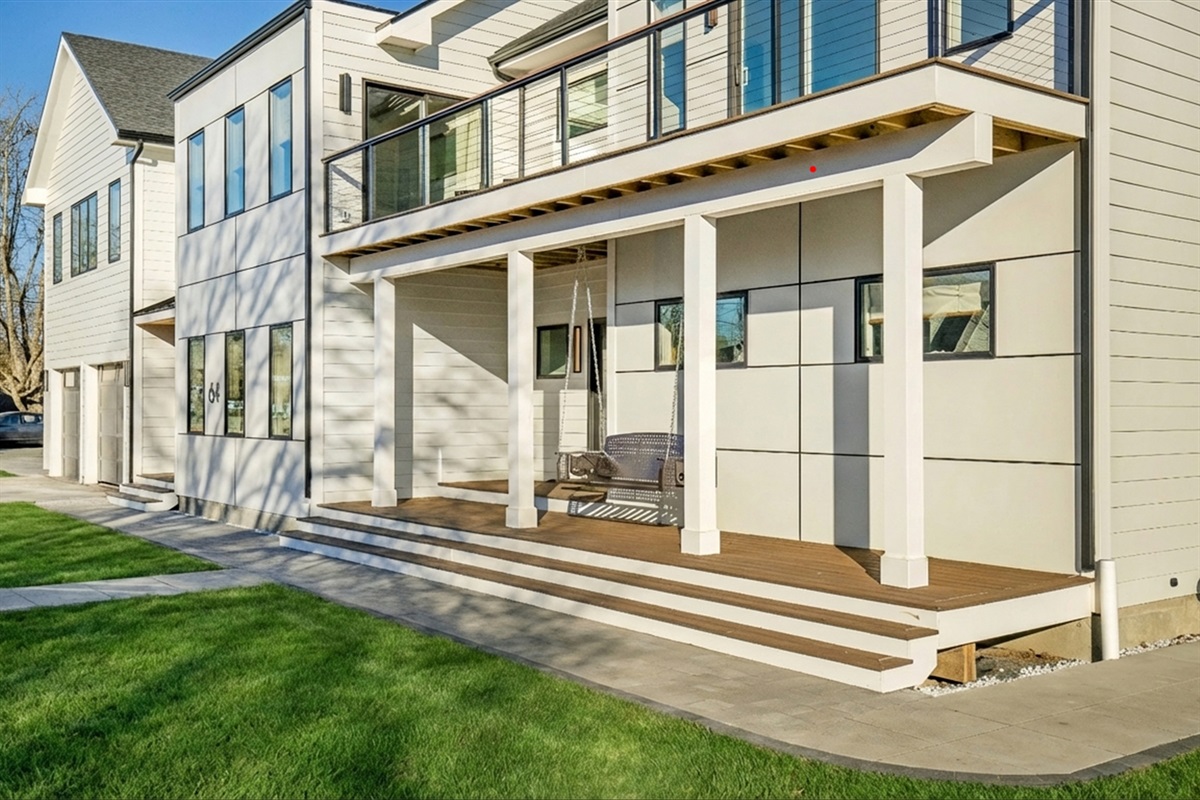 The Balcony above can be accessed by 2 of the 2nd floor bedrooms and looks out over the front of the home. 