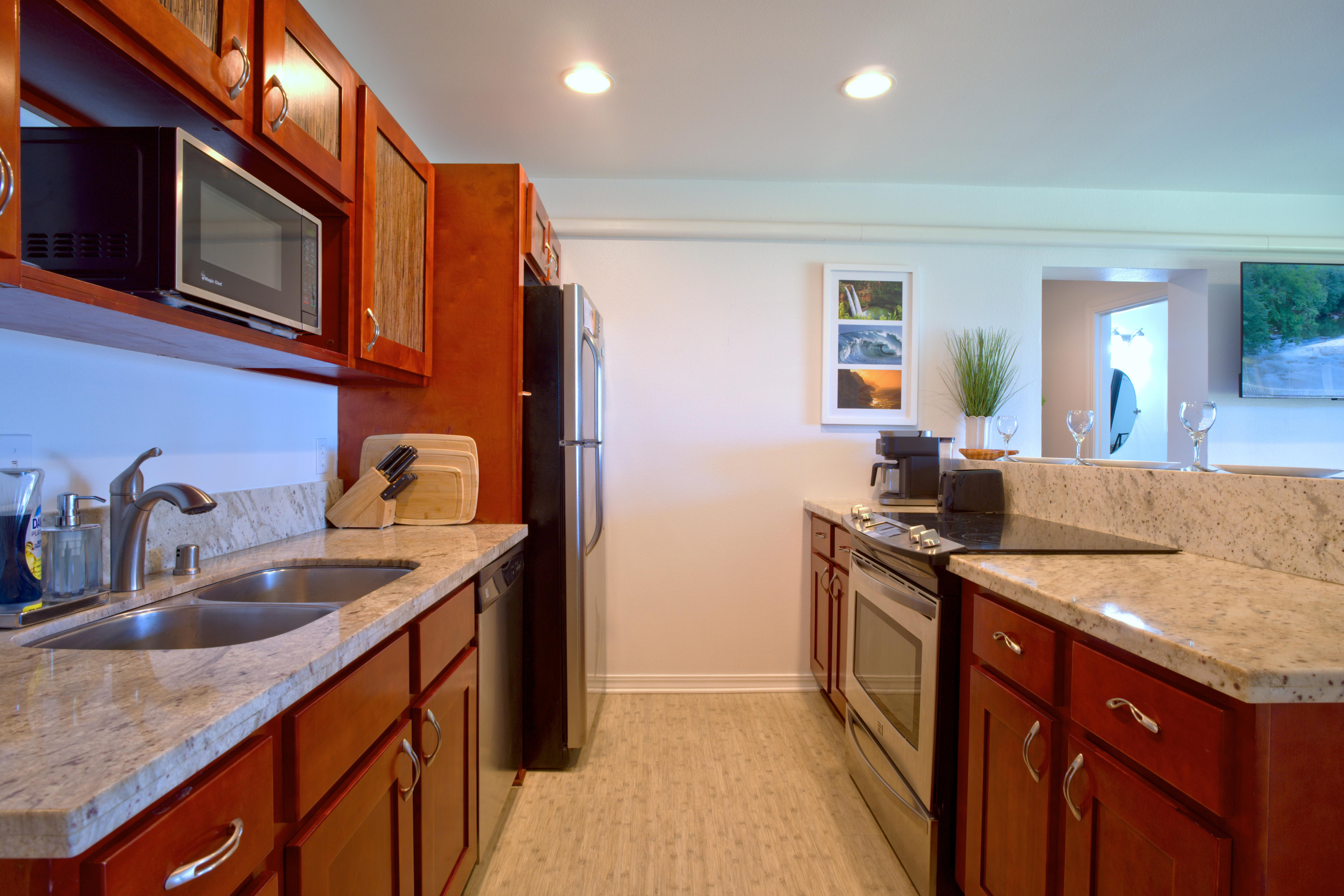 Cook your favorite meals in the full kitchen