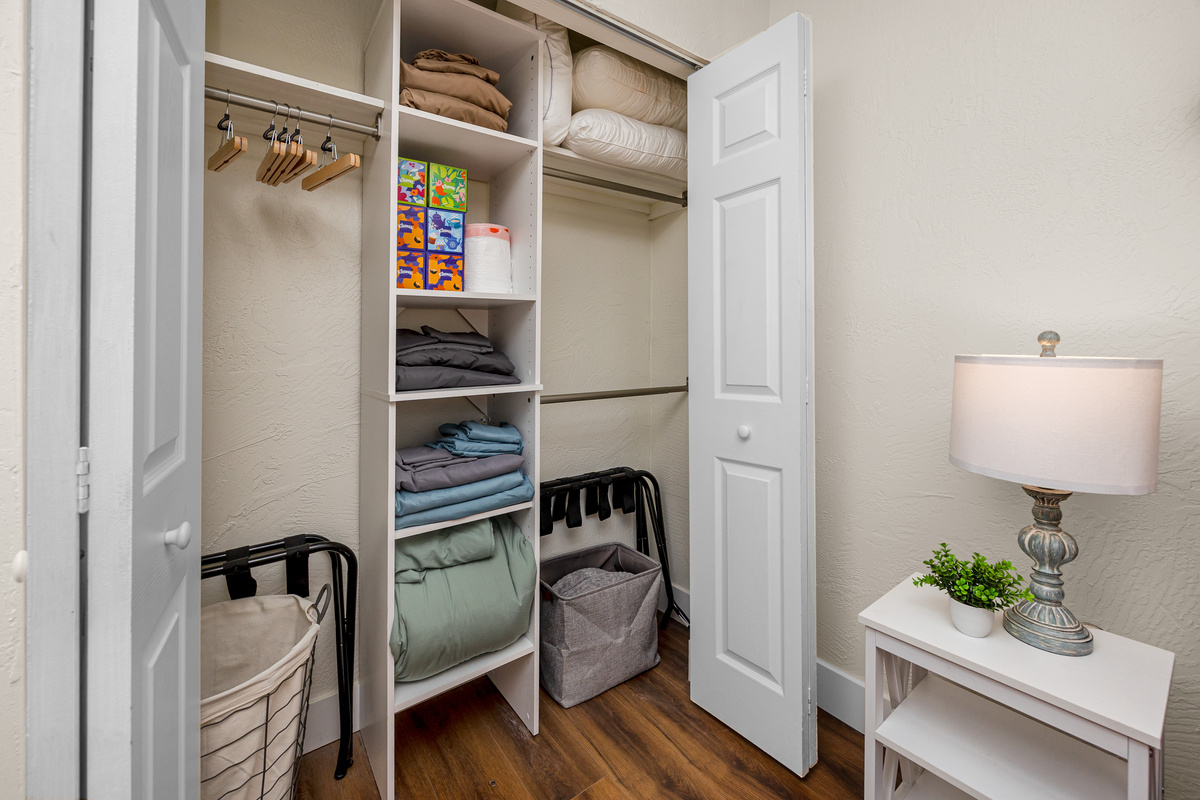 Closet space in bedroom 3