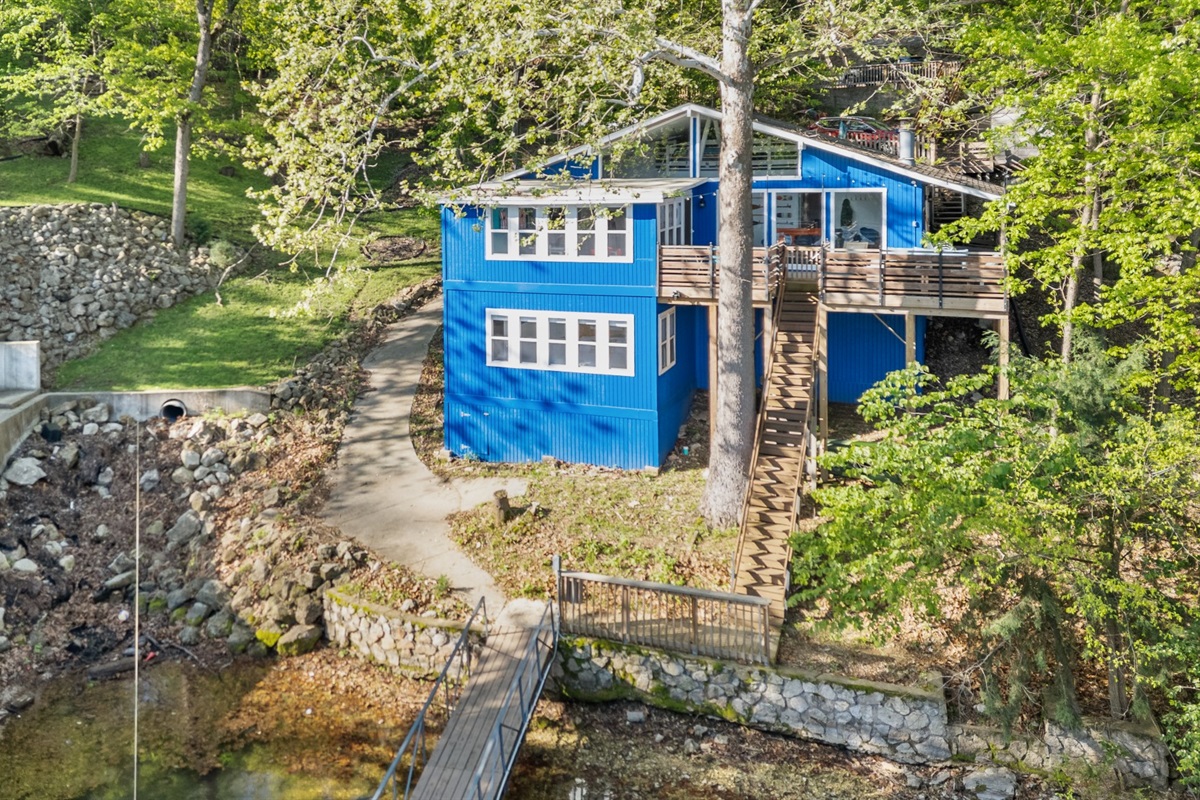 Tucked into a peaceful cove, offering privacy and easy lake access.