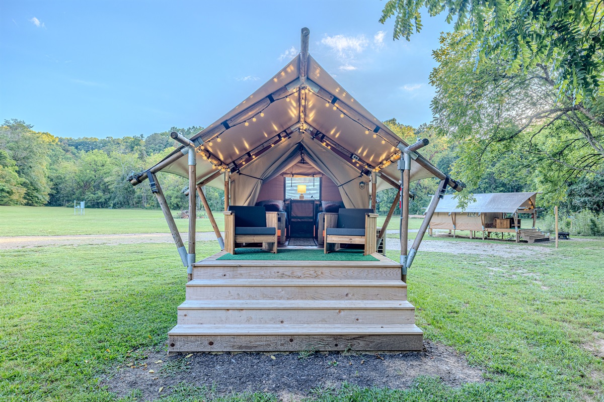 Little Dipper sleeps 2 in single beds and has a mini split for all season comfort.