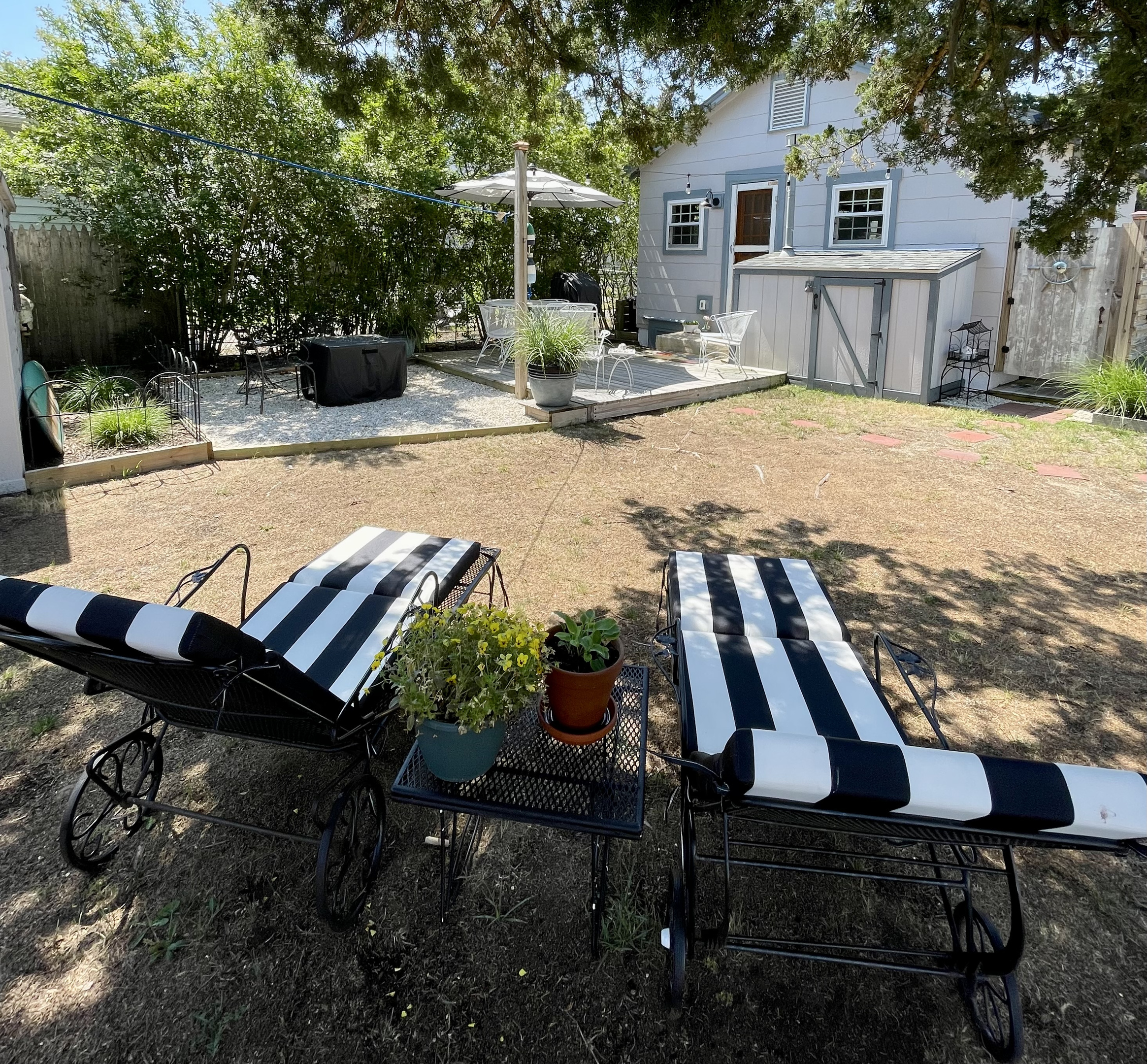 Back yard living space. 