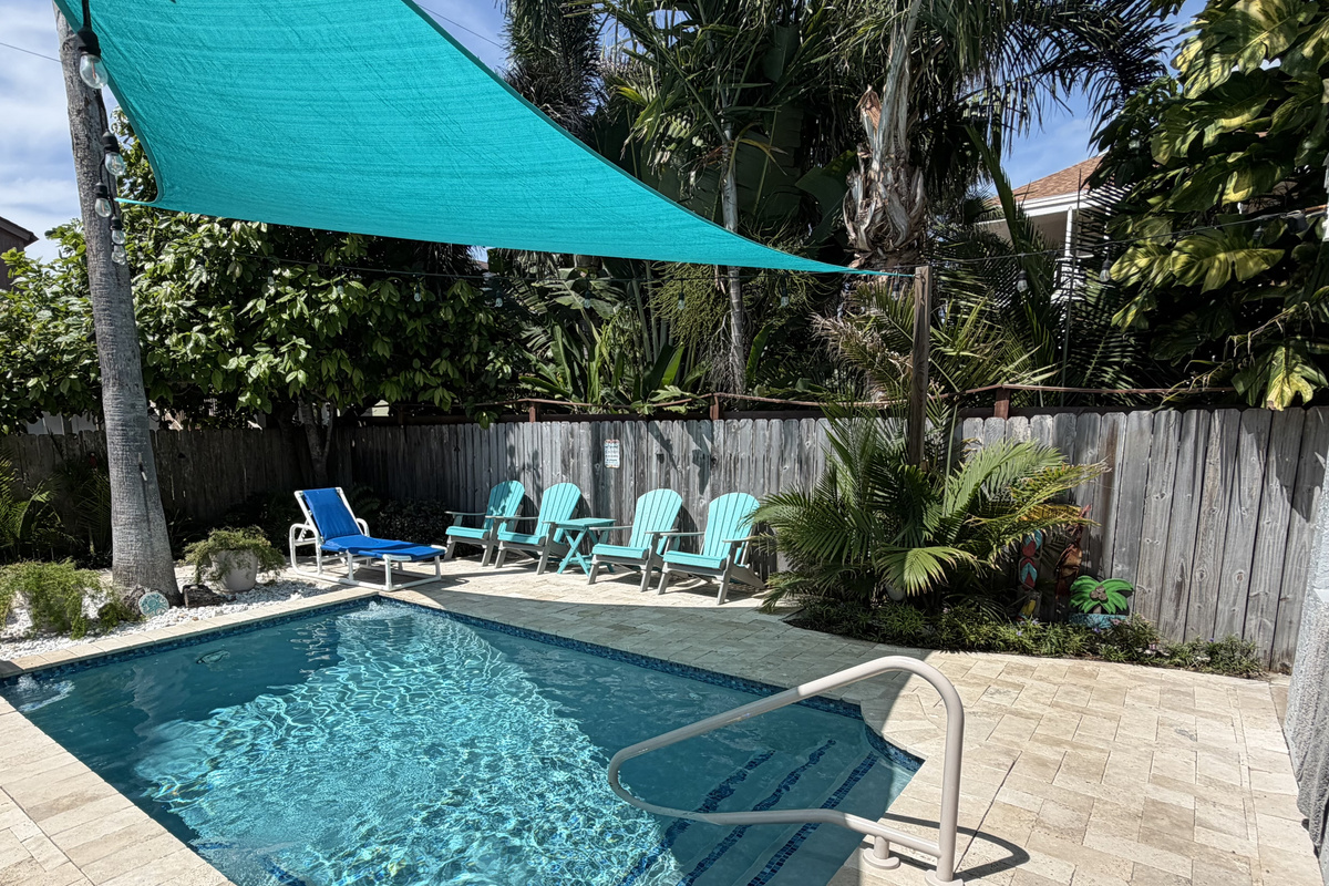 Poolside at Just Beachy Campeche… because every great beach vacation deserves a private pool!
