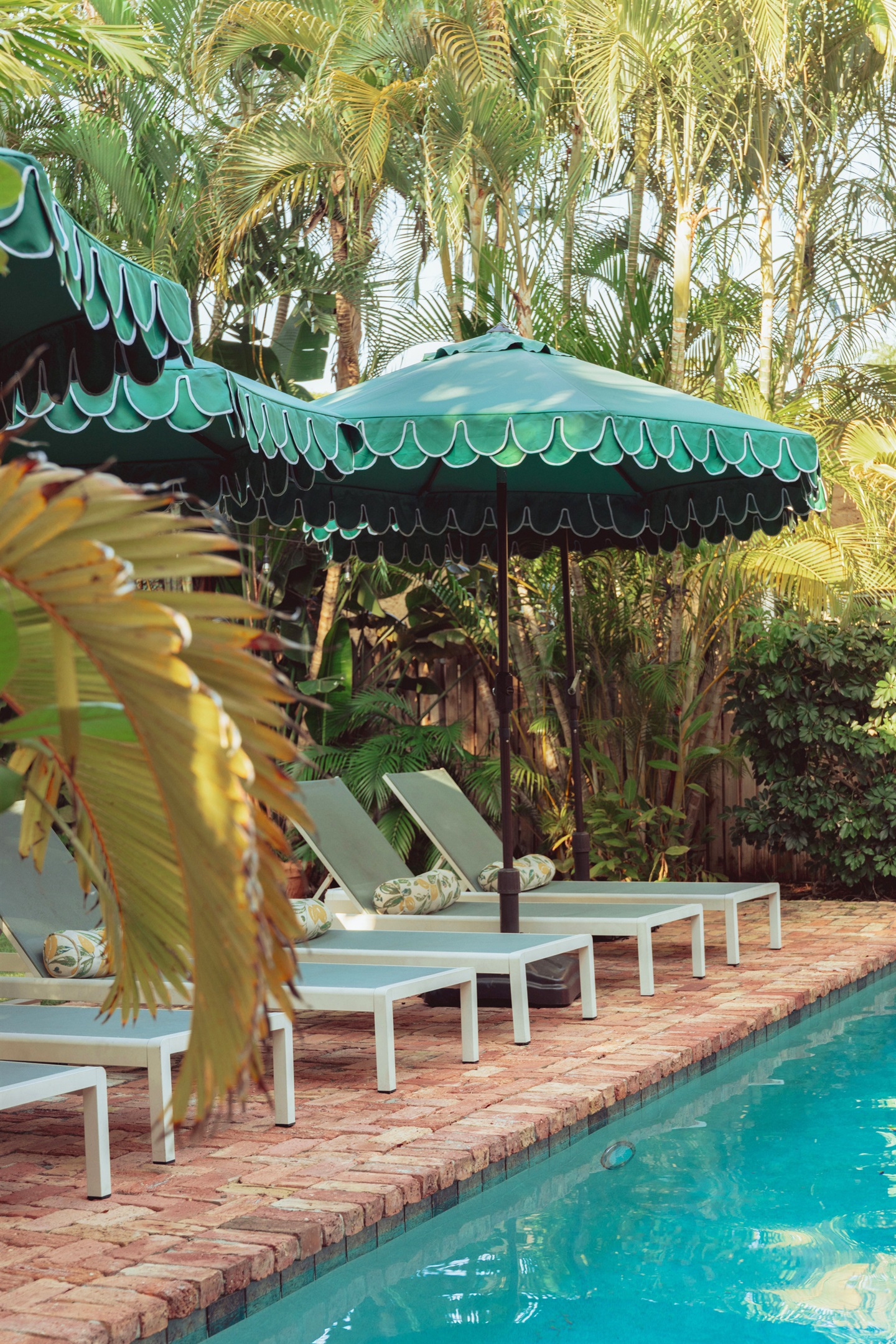 Our idyllic, sun-splashed pool (shared) is right out of a summer dream.