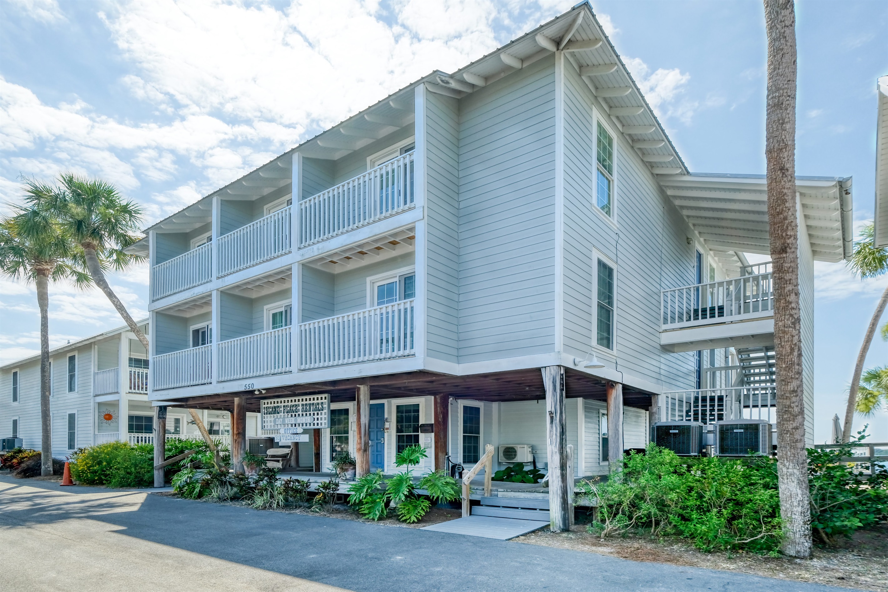 Front of building from parking lot