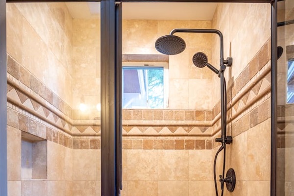 Step into luxury with our stylish walk-in shower!