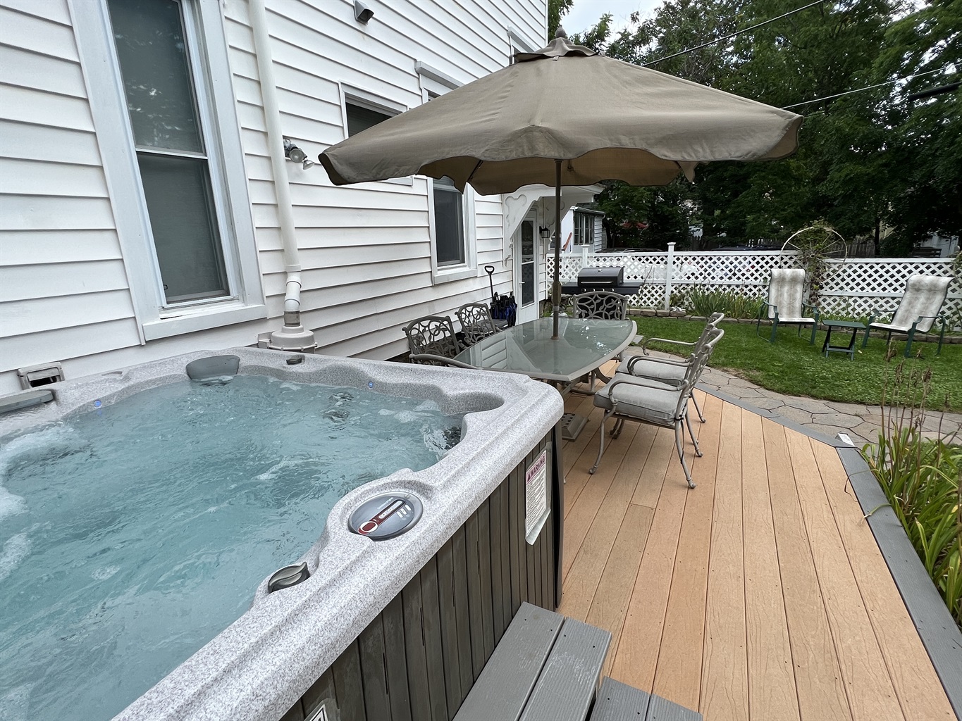 Hot tub and deck