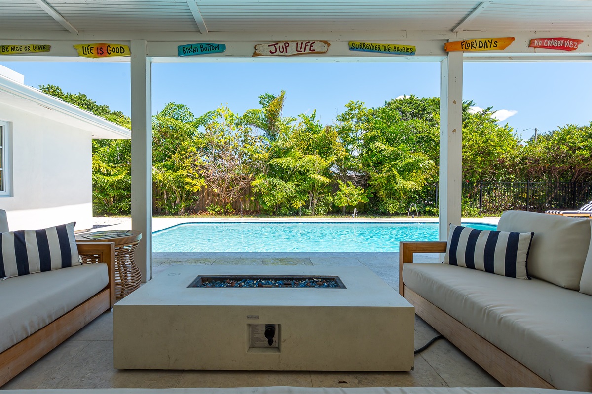 Heated saltwater pool with deck jets and color-changing LED lights. Perfect spot to soak up the sunshine and take a dip any time of day.