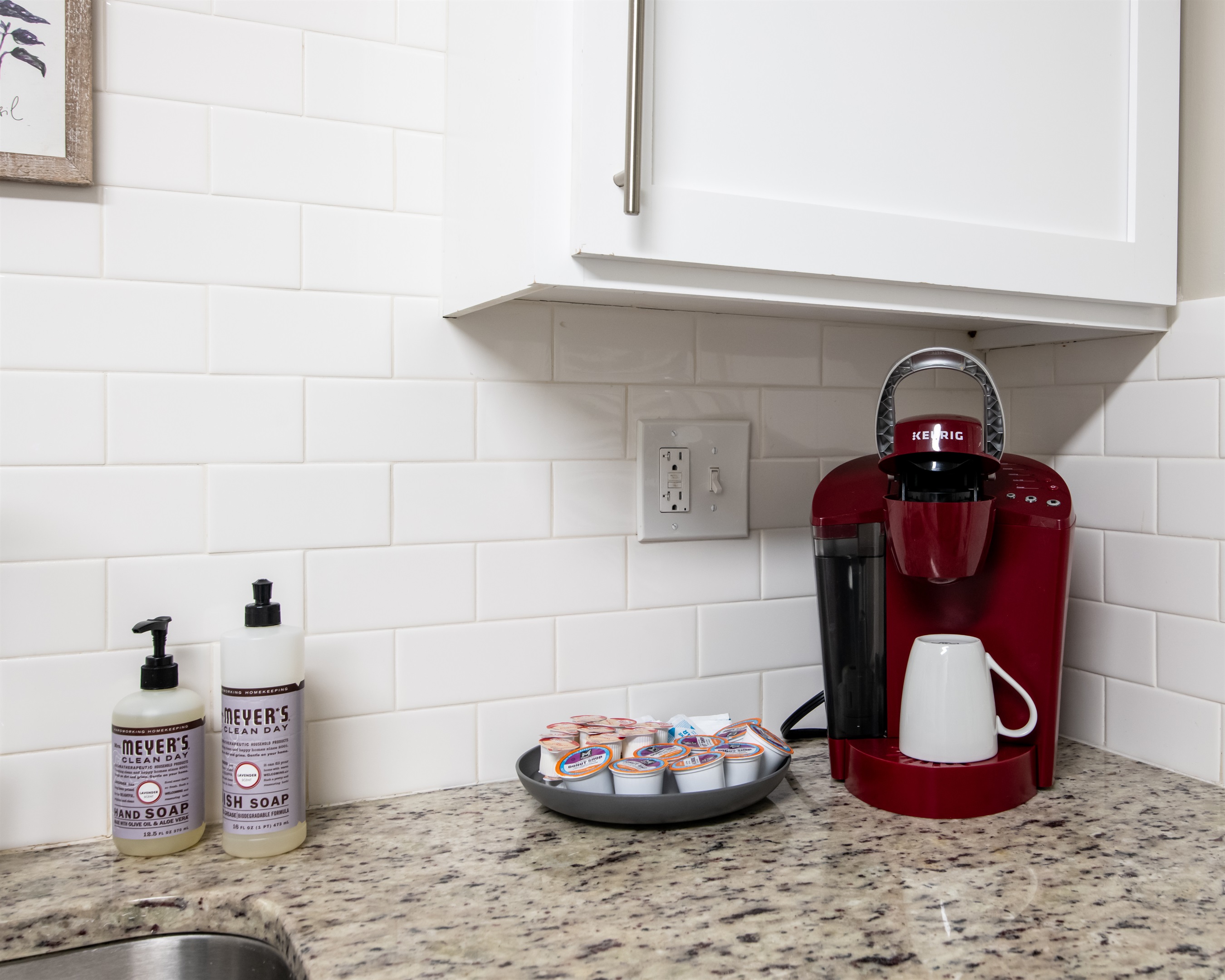 Start your mornings right with our convenient coffee station setup.