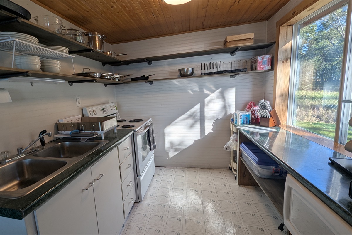 Open kitchen fully stocked