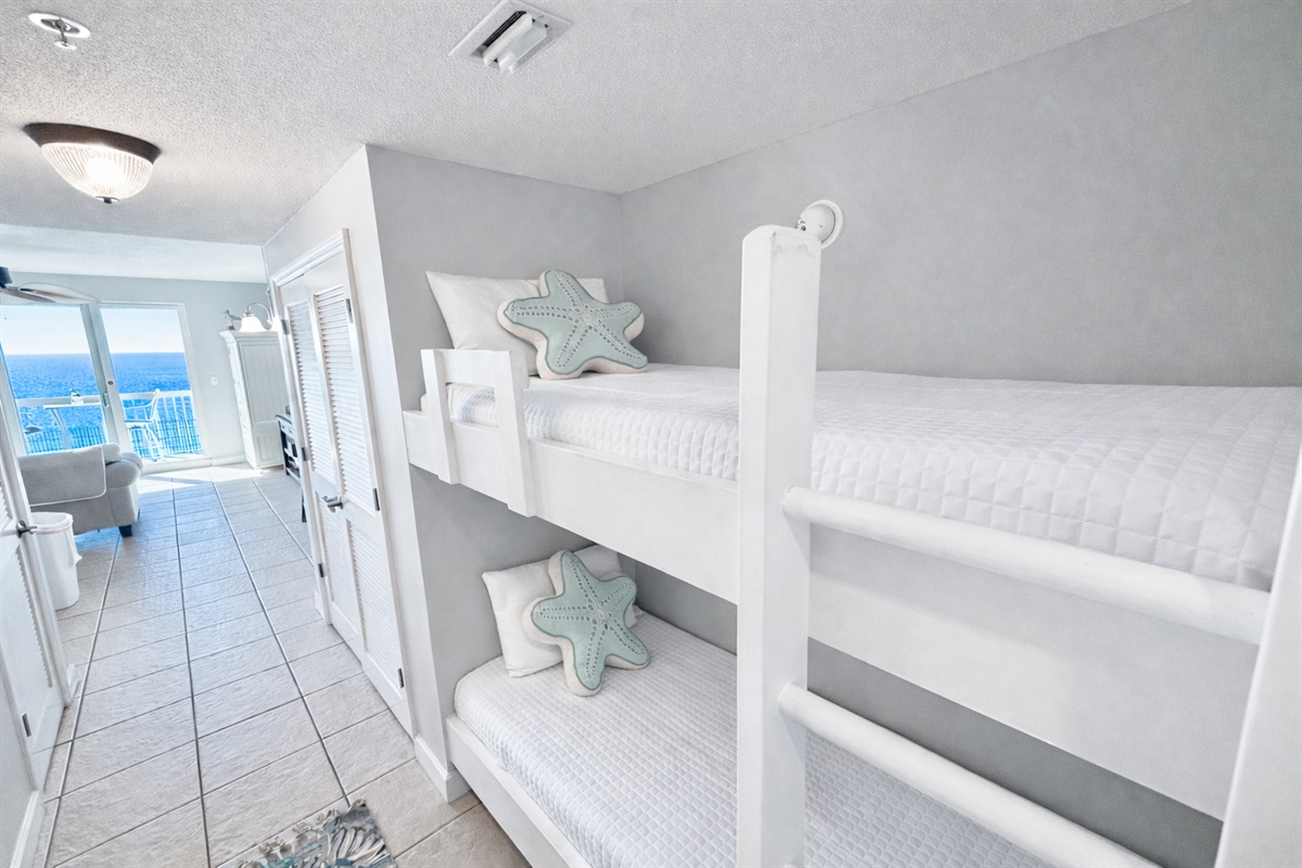 Spacious hallway with bunks