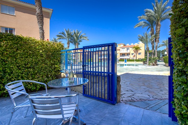 The pool is just meters away, through the lockable gate