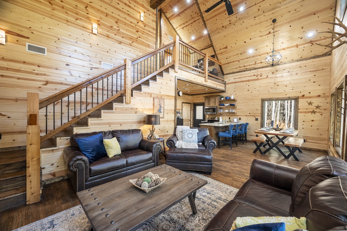Cozy living area with smart TV to watch a movie or just relax.