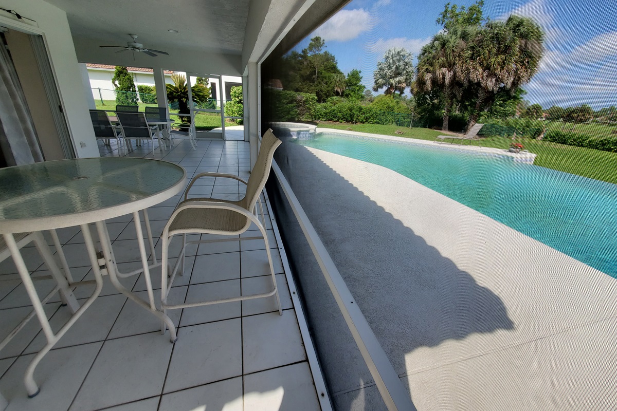 Full view of lanai and pool deck