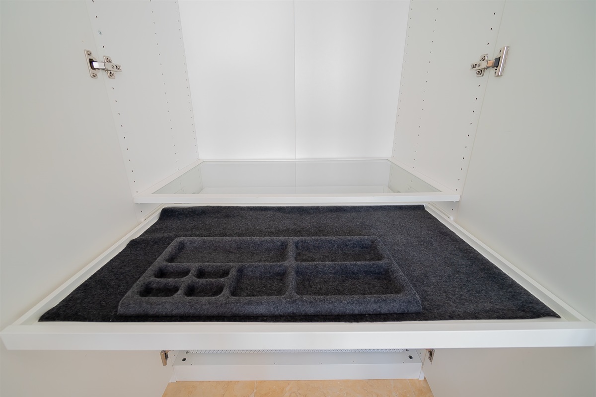 Jewelry drawer in main closet