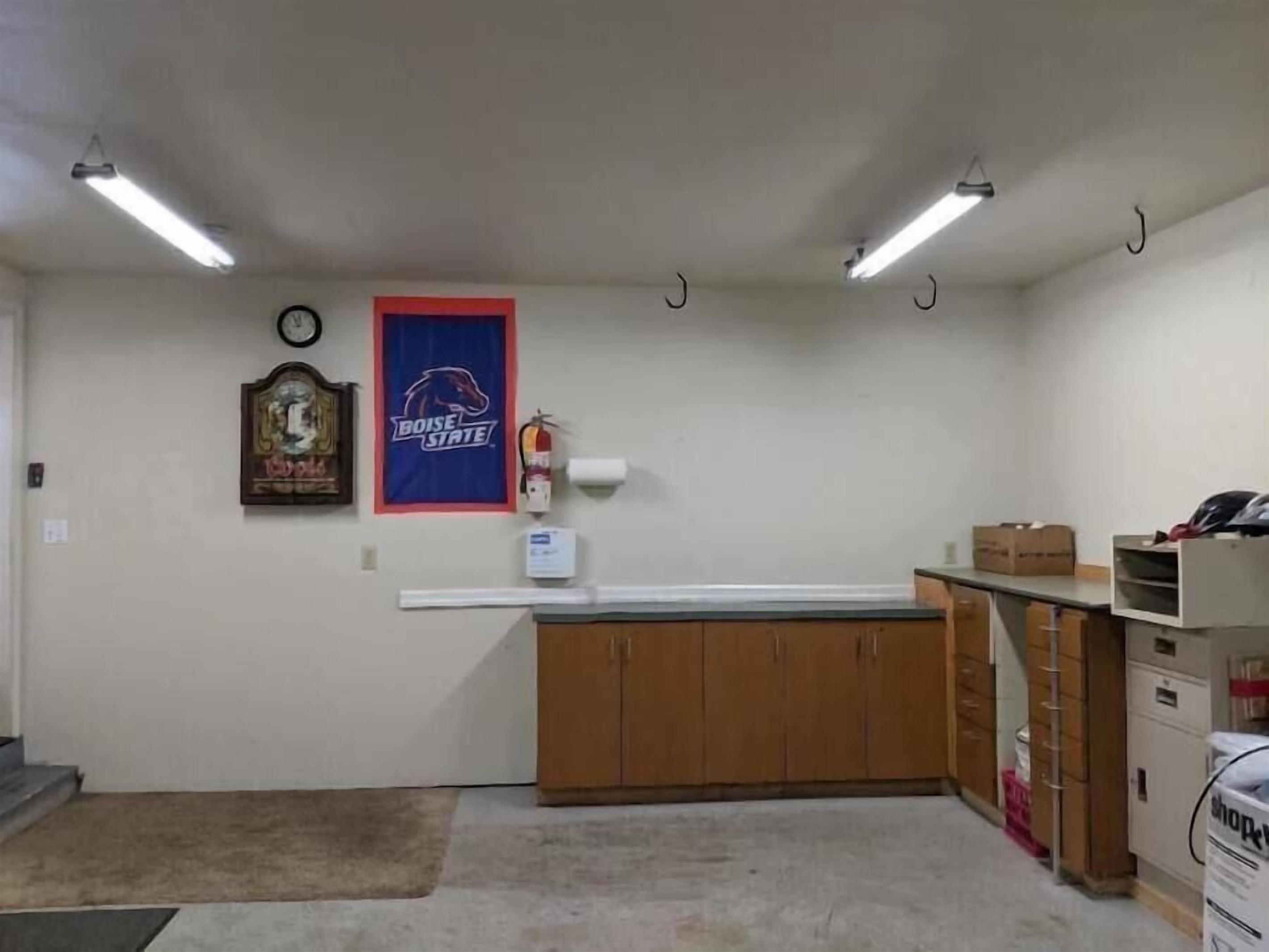 garage with dart board
