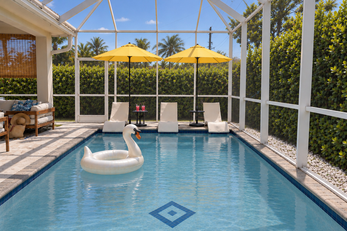 Soak up the sun in this large, heated, southern exposure pool. Dip your toes from the three ledge loungers, or settle into the adjustable back loungers to find your perfect comfort-in-the-sun for relaxing.