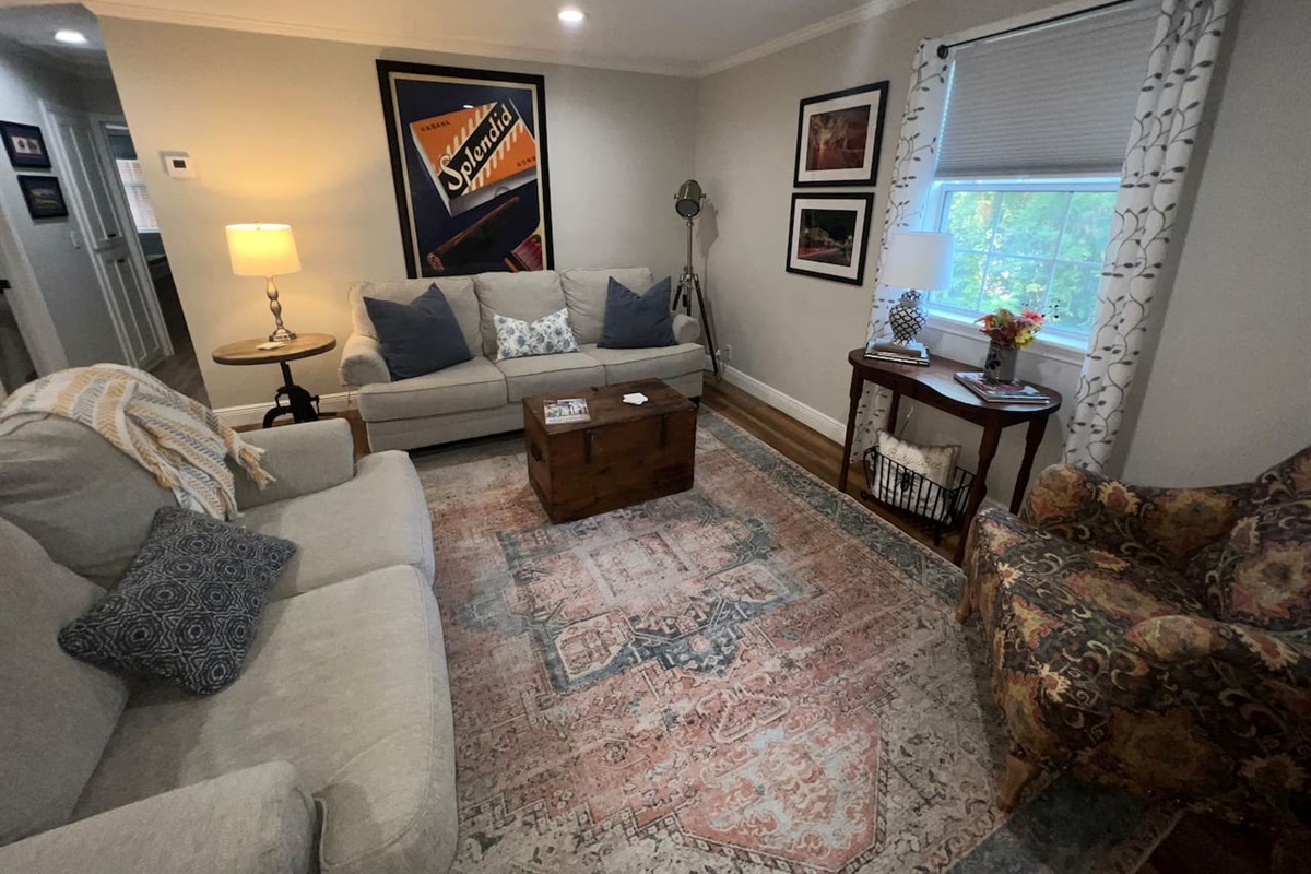 Another living room view. Big flatscreen TV for the sports lovers to watch their games! 
