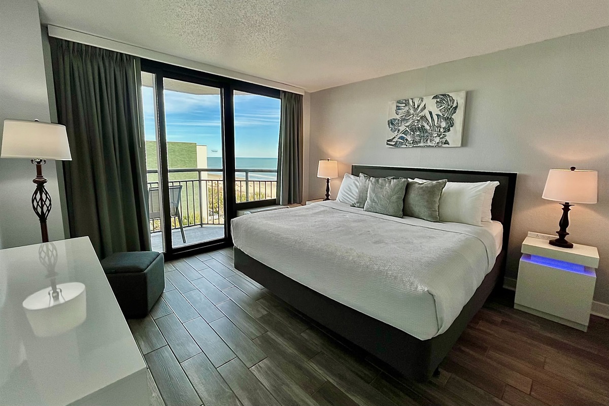 Fall into a seaview slumber with a bed thoughtfully placed near the balcony, allowing you to enjoy the mesmerizing views before drifting off to sleep