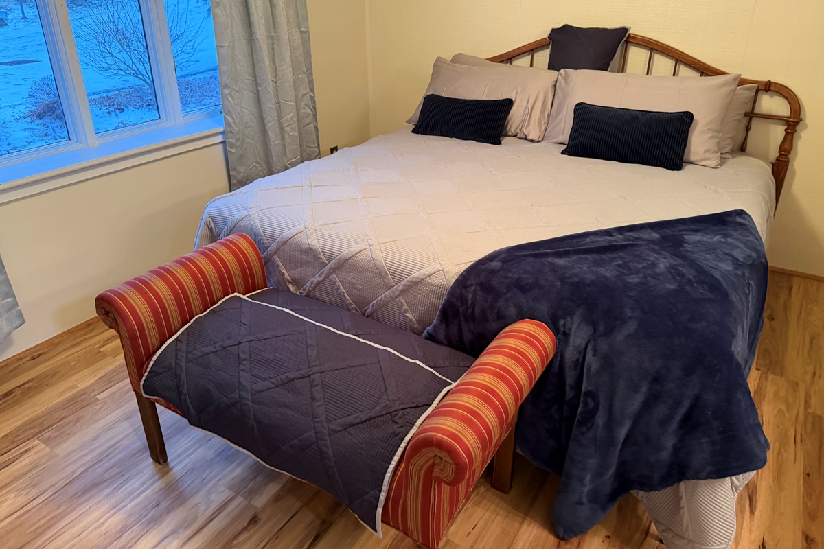 King bed on main floor