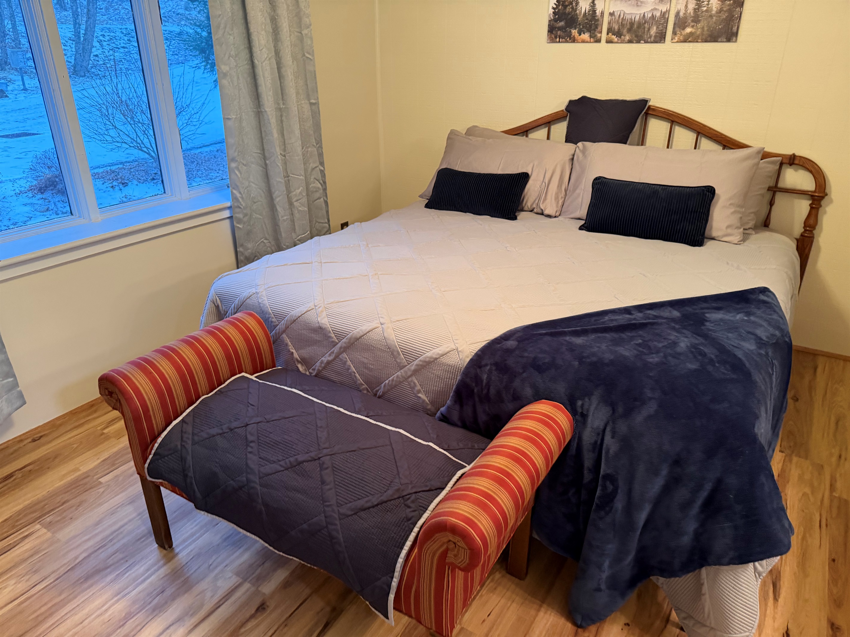 King bed on main floor