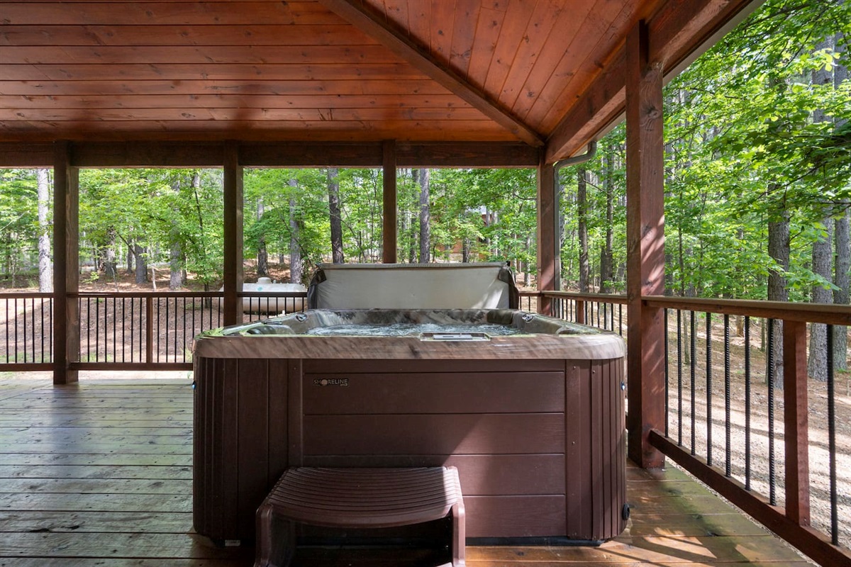 The high quality hot tub will easily accommodate 6 adults