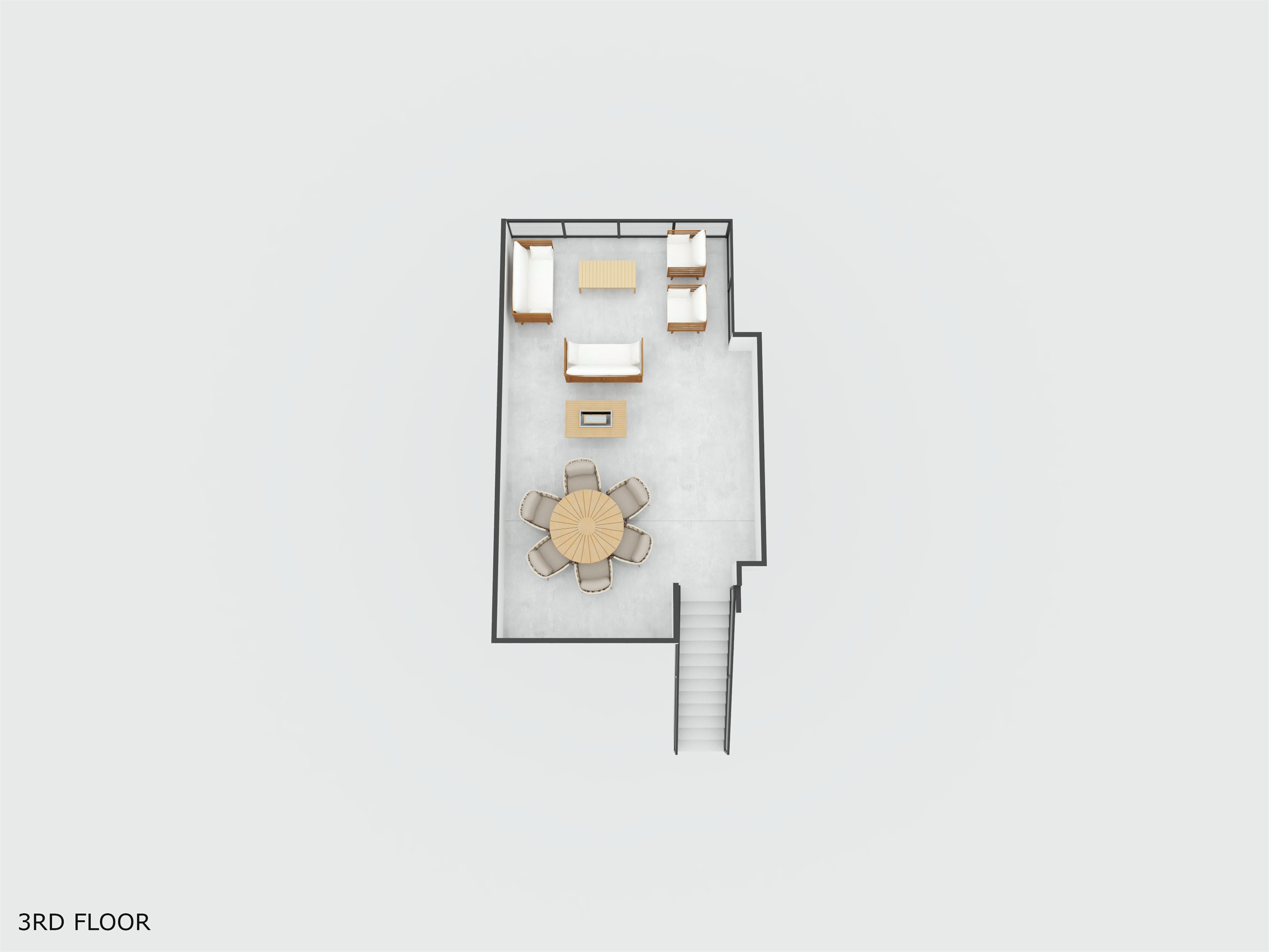 Rooftop deck 3D floor plan