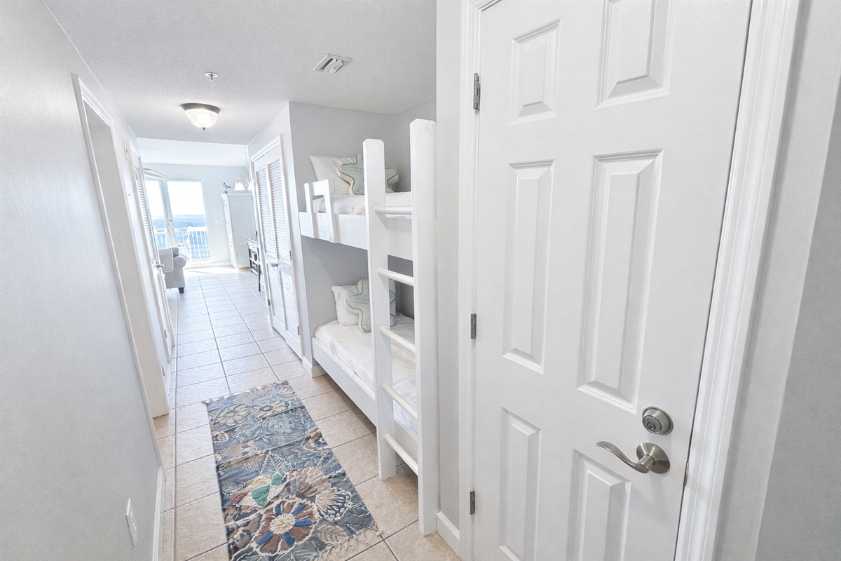 Spacious hallway with bunks