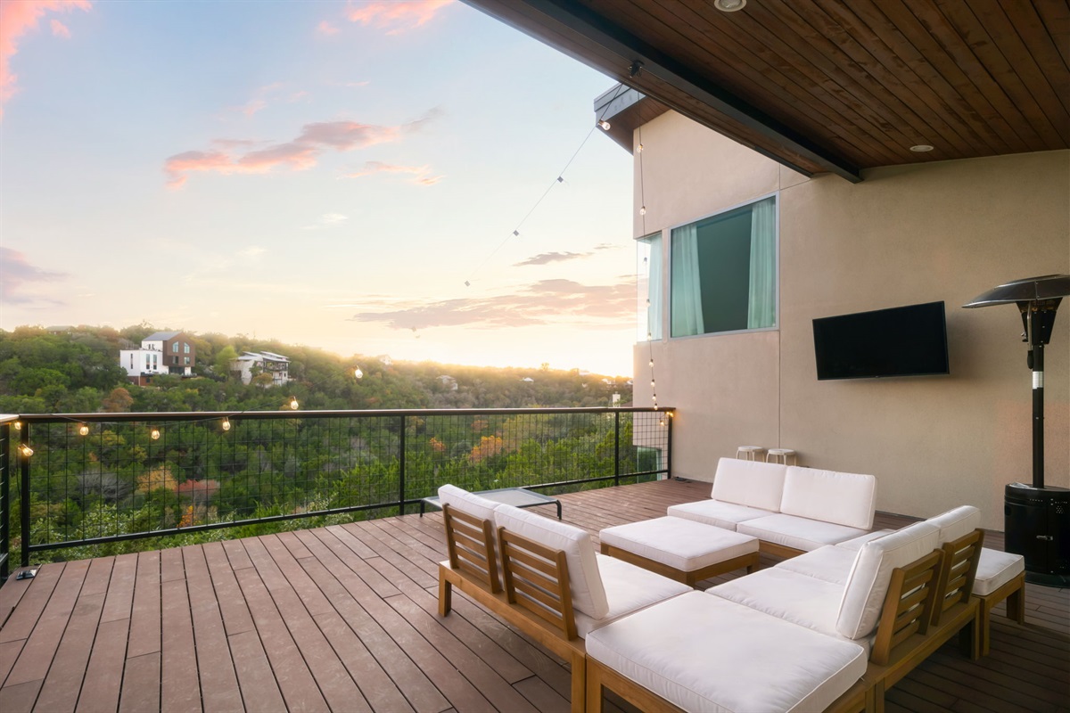 Hill country views from a relaxing outdoor seating area