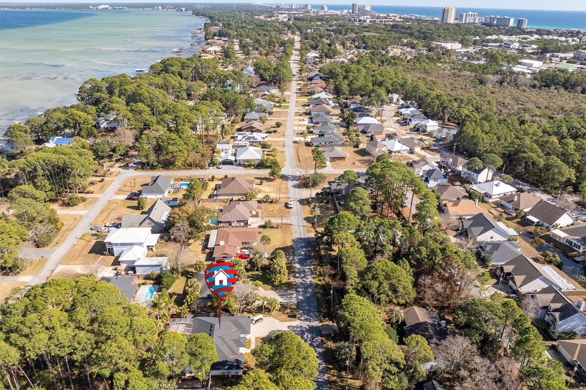 Aerial view of Choctawhatchee Bay